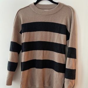 Abercrombie Brown and Black Striped Sweater, Crew Neck, S